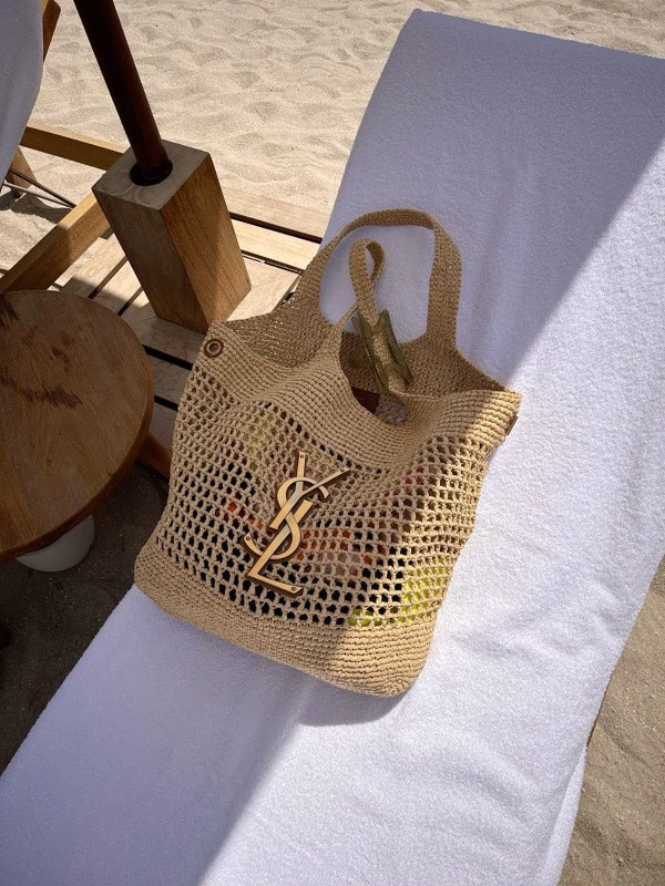 Luxury Handmade Straw Tote – Inspired by YSL