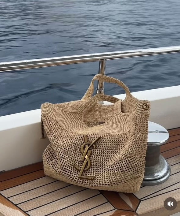 Luxury Handmade Straw Tote – Inspired by YSL