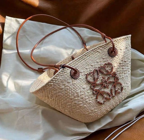Handmade Moroccan Straw Tote Bag – Boho Summer Beach Bag – Artisanal Handwoven Tote from Morocco