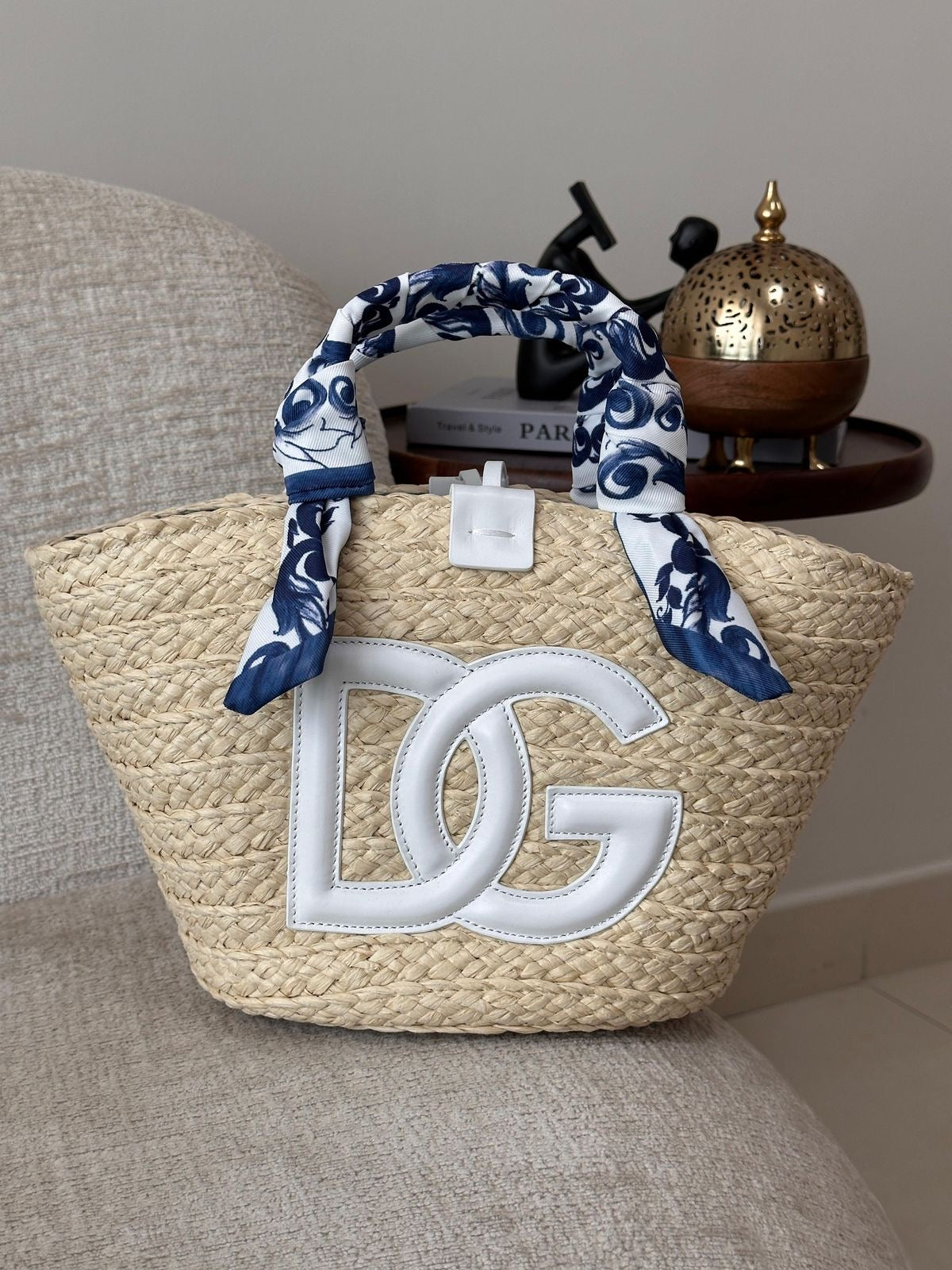 Luxury Handmade Moroccan Straw Tote – Colorful Handle Edition