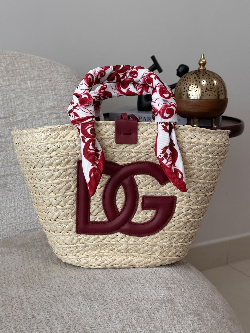 Luxury Handmade Moroccan Straw Tote – Colorful Handle Edition