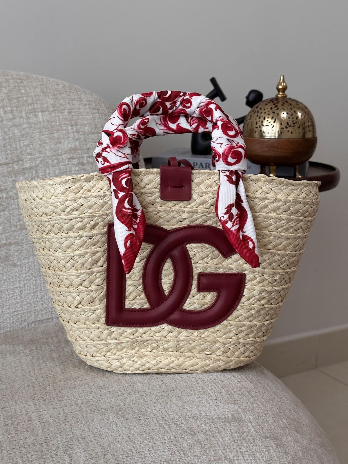 Luxury Handmade Moroccan Straw Tote – Colorful Handle Edition