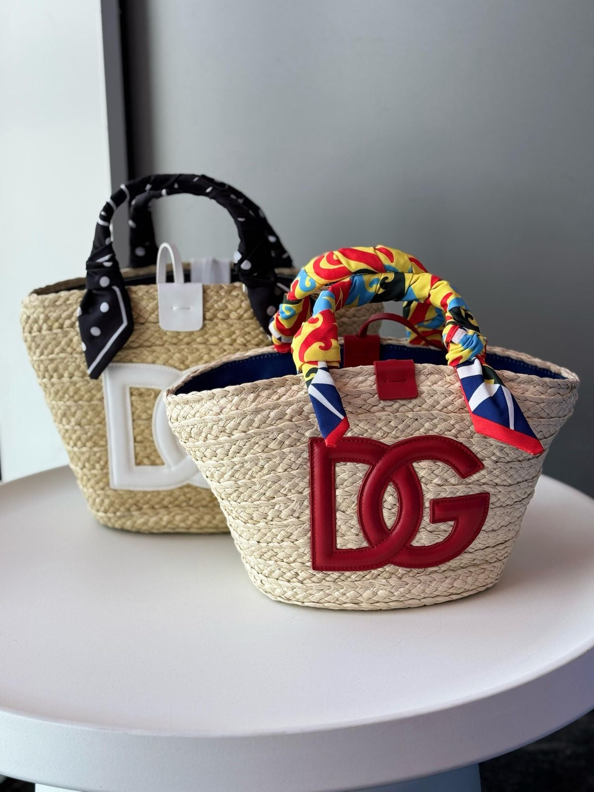 Luxury Handmade Moroccan Straw Tote – Colorful Handle Edition