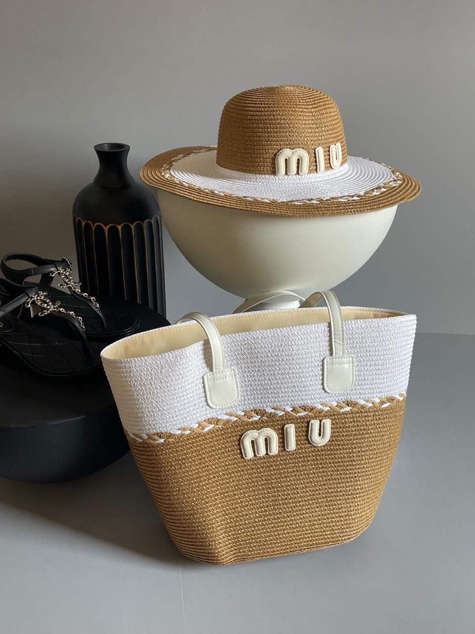 Handmade Straw Bag & Hat Set – Summer Beach Style