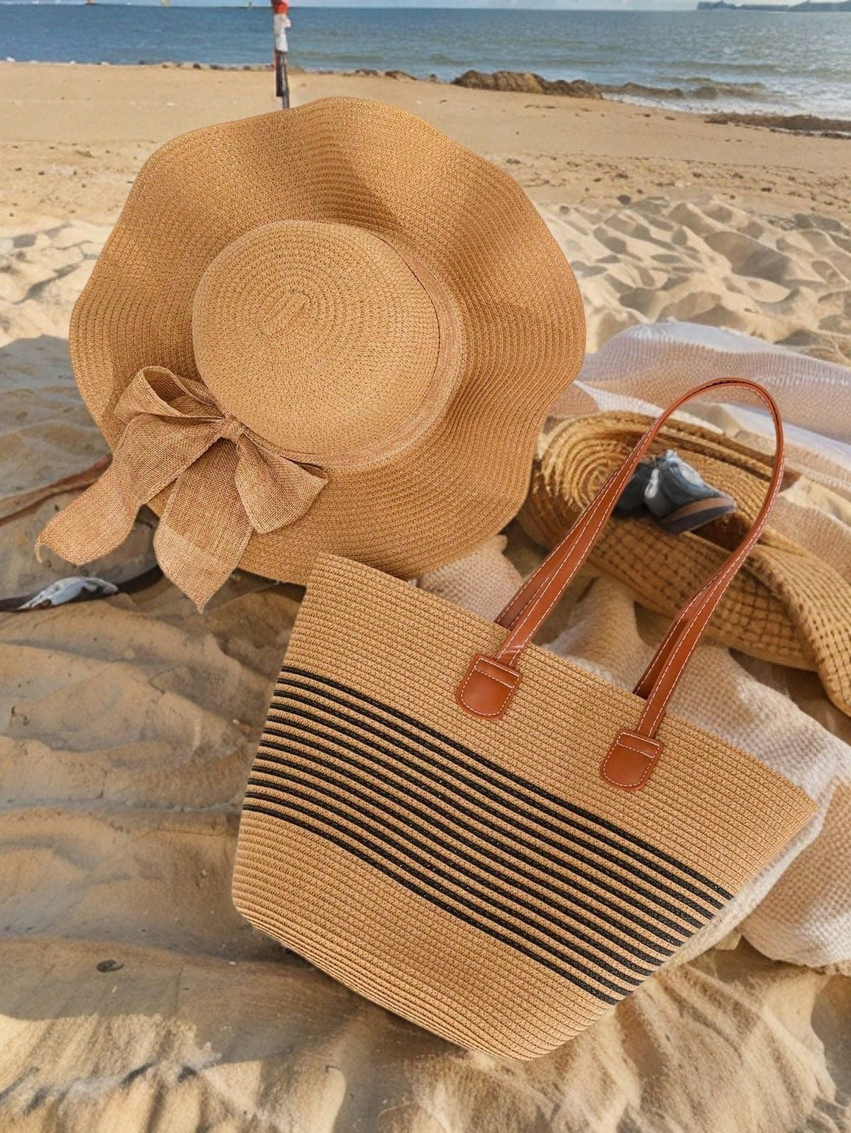 Summer Straw Bag & Hat Set – Beach Essentials