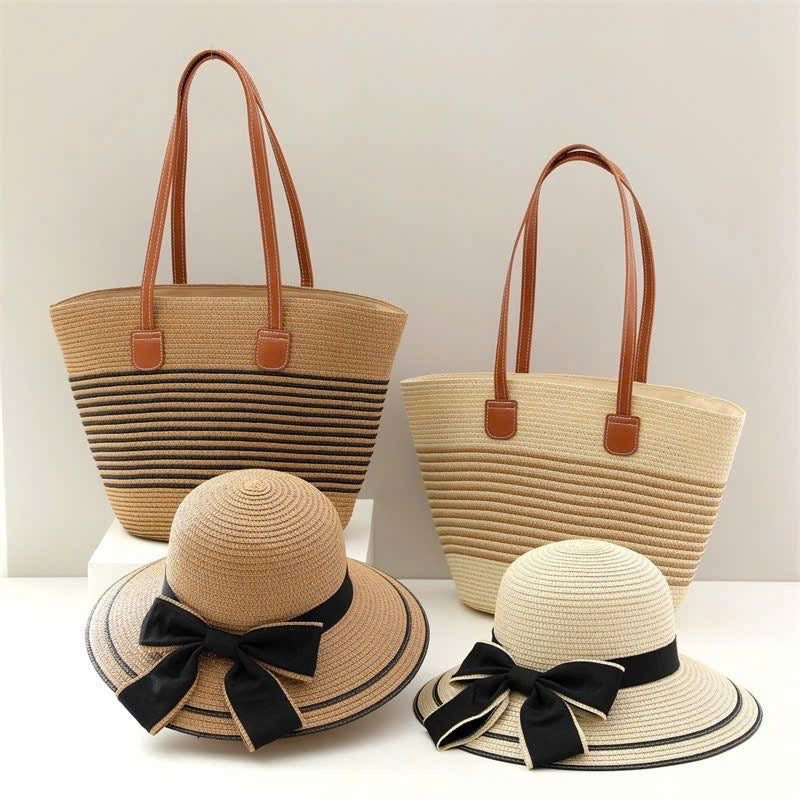 Summer Straw Bag & Hat Set – Beach Essentials