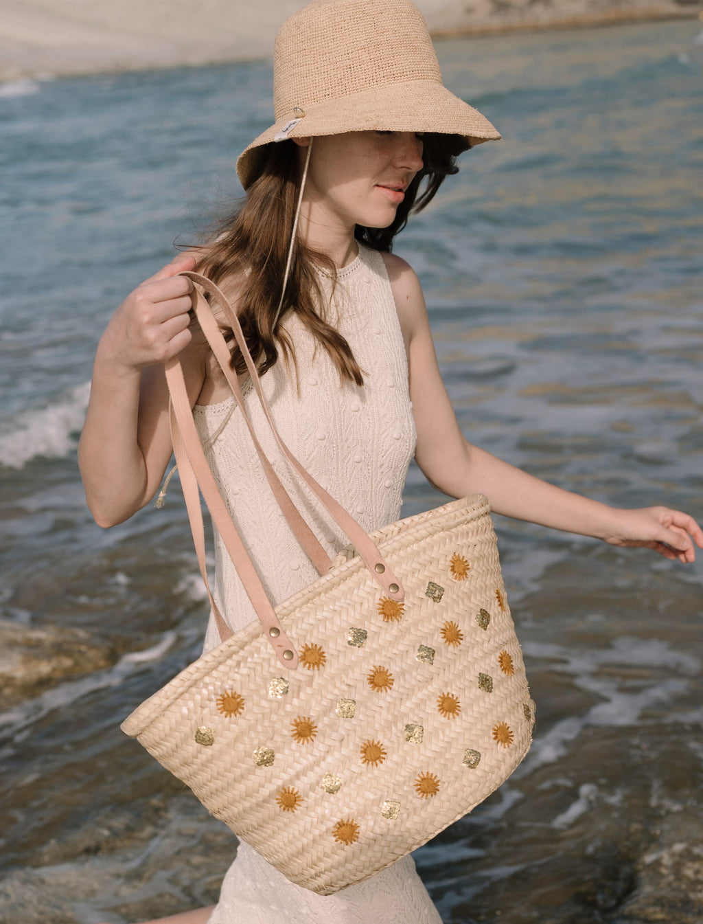 Artisanal Straw Beach Bag – Sunshine Edition