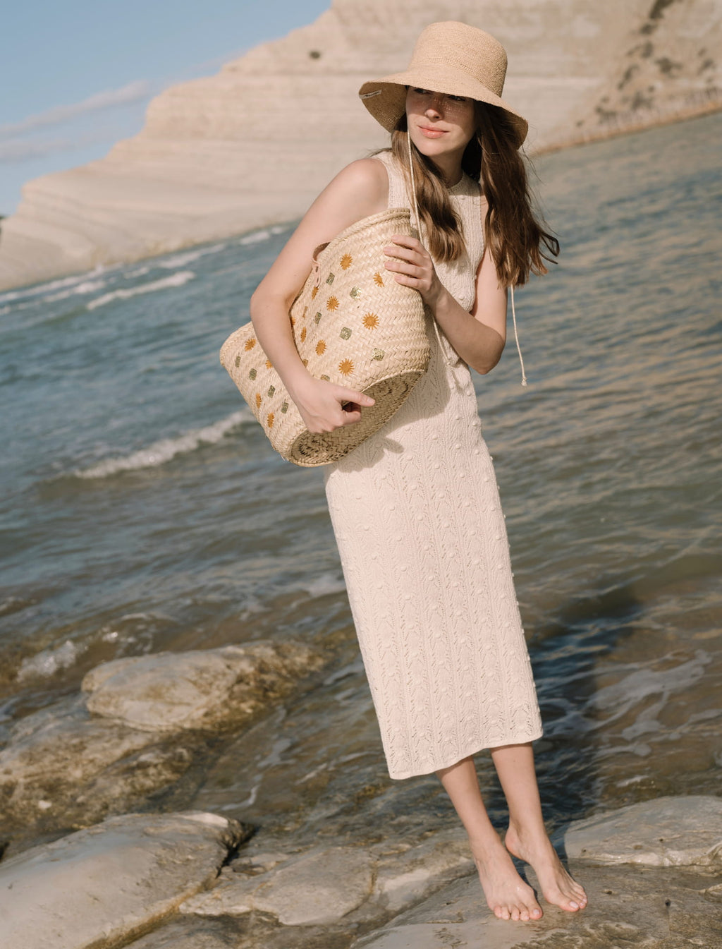 Artisanal Straw Beach Bag – Sunshine Edition